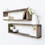 Hanah Home Aa007 Estantería de pared de madera de abeto Color Nogal
